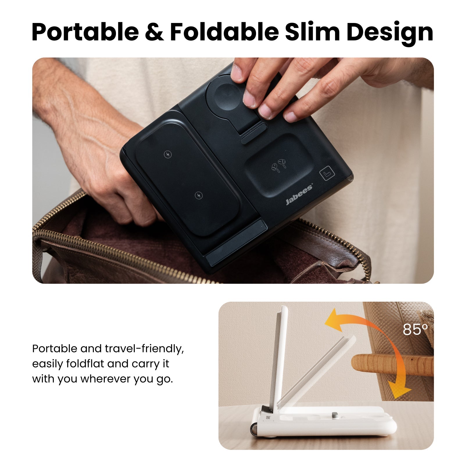 PowerGlow - PowerGlow 4-In-1 Foldable Wireless Charging Station with LED Night Light