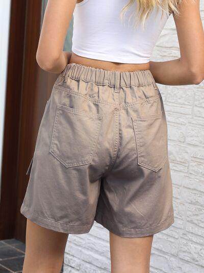 Stylish Pocketed High Waist Denim Shorts for Women - Selvanelle
