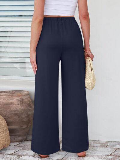 Elastic Waist Wide Leg Pants for Women in Various Sizes - Selvanelle