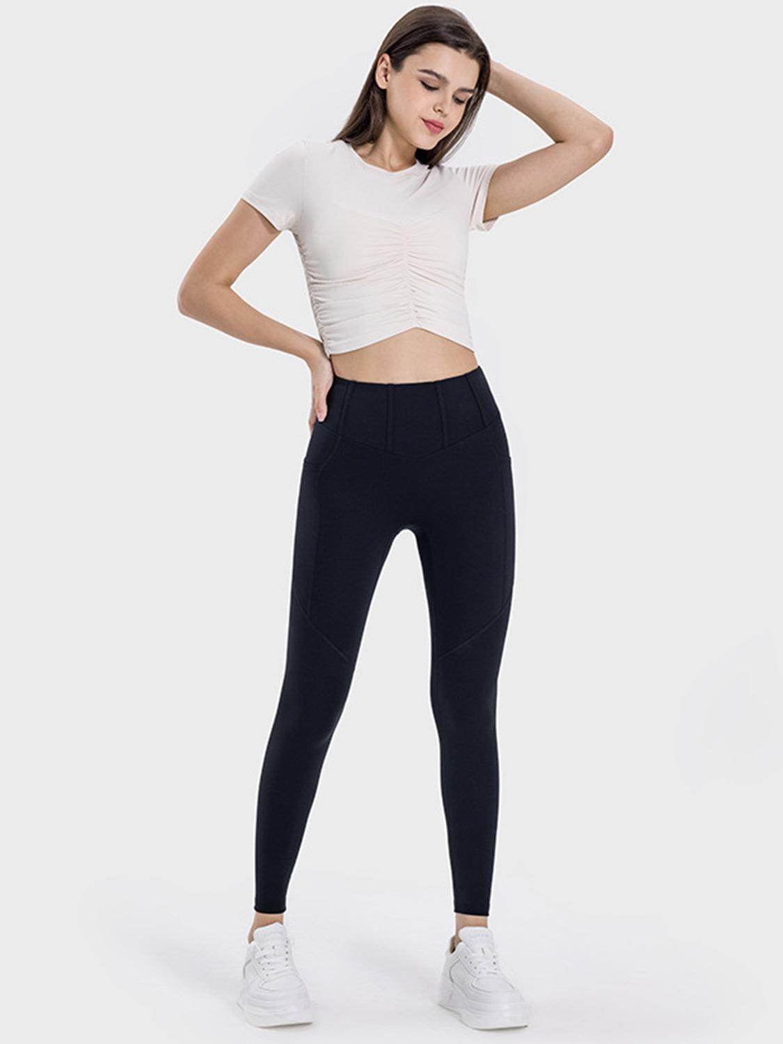 Millennia Pocketed High Waist Active Leggings for Women - Selvanelle