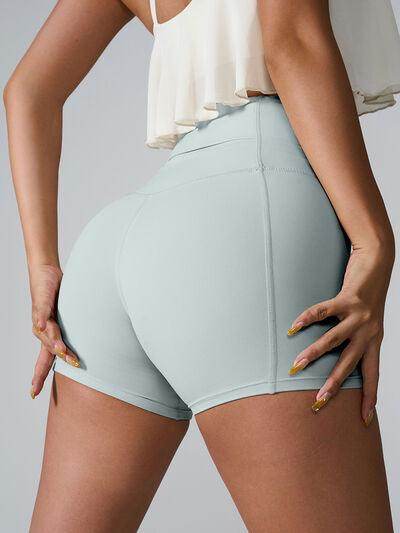 High Waist Active Shorts with Pockets for Women - Selvanelle
