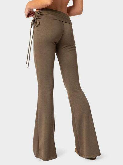Drawstring Ruched Flare Pants for Women in Multiple Sizes - Selvanelle