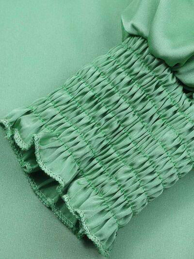 Frill Tied Lantern Sleeve Blouse for Stylish Women - Selvanelle