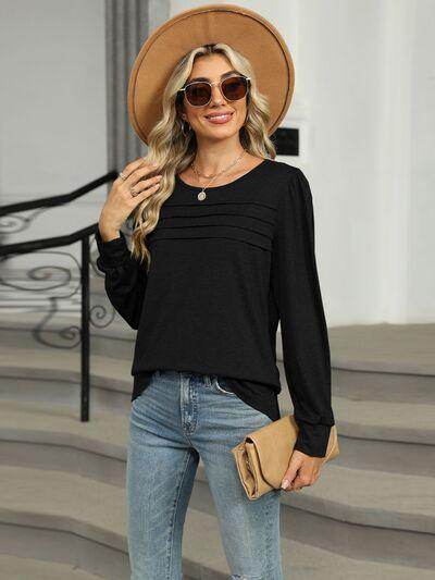 Round Neck Long Sleeve T-Shirt for Women in Various Sizes - Selvanelle