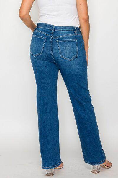 bytos Full Size Cat's Whiskers High Rise Straight Jeans - Selvanelle