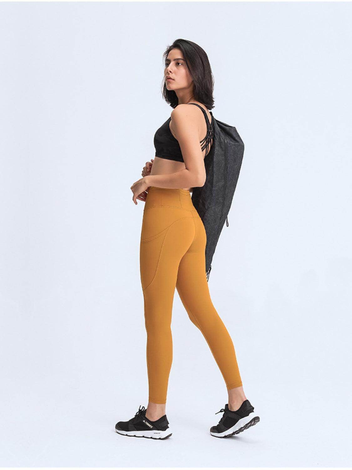 Millennia Wide Waistband Leggings with Pockets for Women - Selvanelle