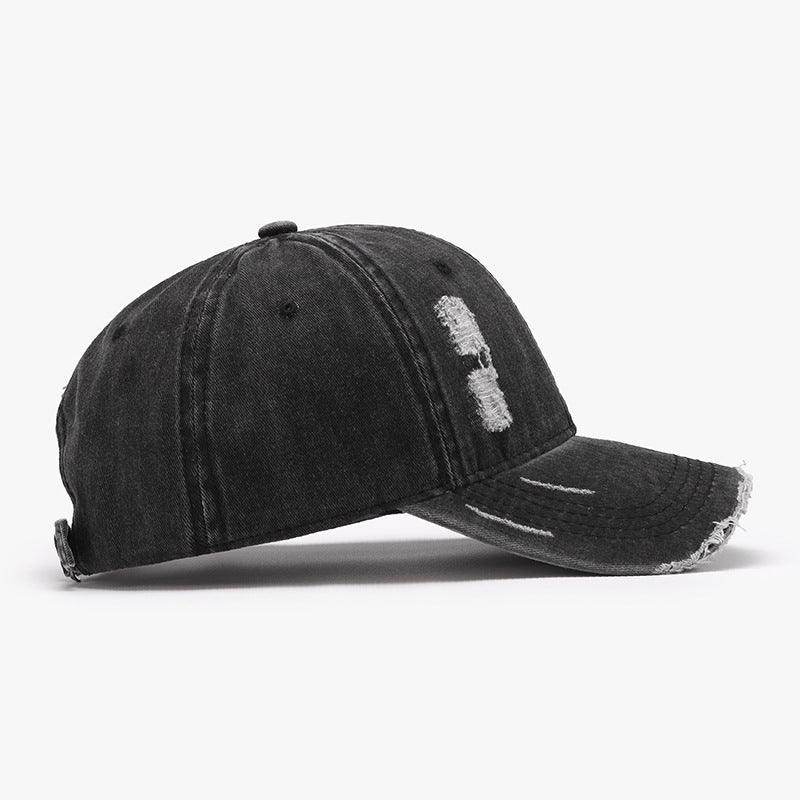 Distressed Adjustable Cotton Baseball Cap for Casual Wear - Selvanelle