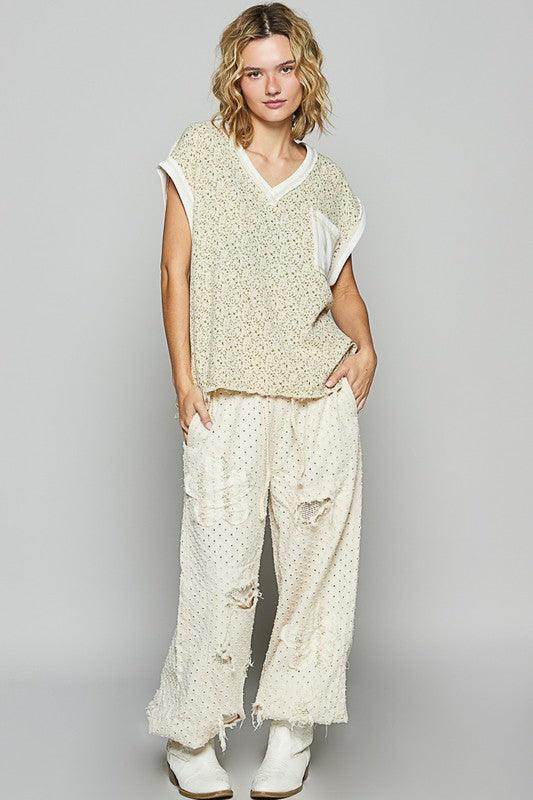 POL Floral V-Neck Short Sleeve T-Shirt for Women - Selvanelle