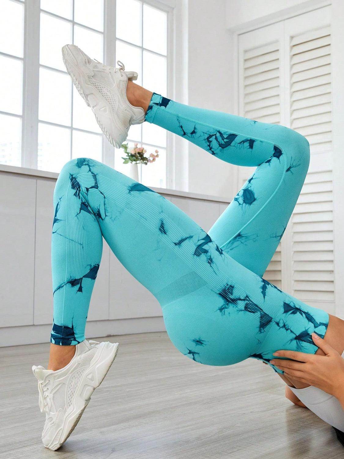 Stylish Printed High Waist Active Leggings for Comfort - Selvanelle