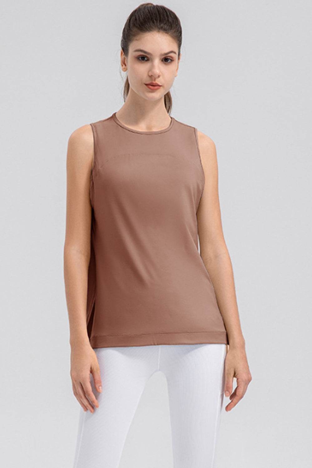 Slit Round Neck Tank - Selvanelle