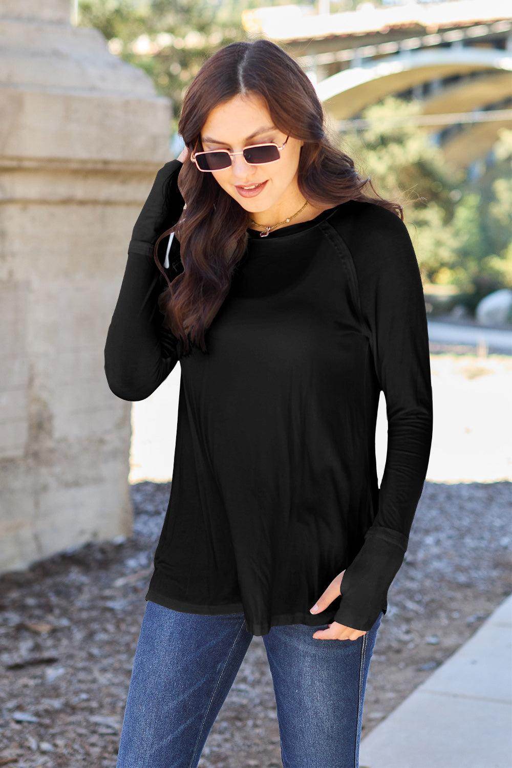 Basic Bae Full Size Round Neck Long Sleeve T-Shirt for All - Selvanelle