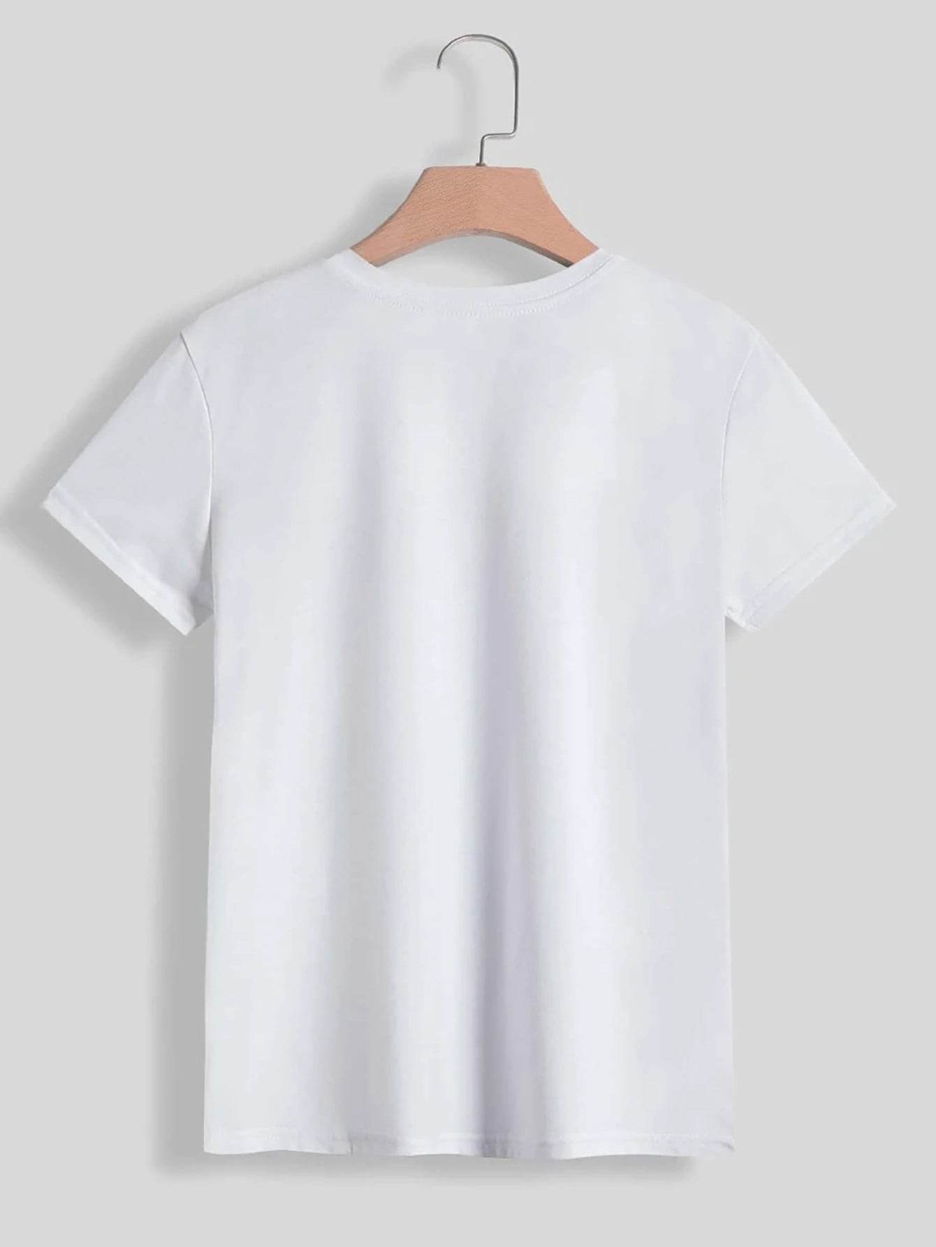 Rabbit Round Neck Short Sleeve T-Shirt - Selvanelle