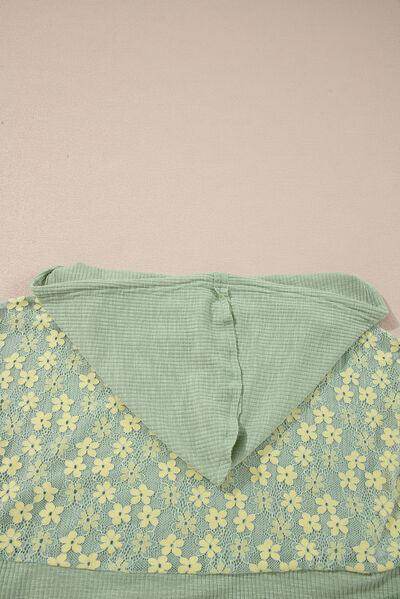 Peace Patch Batwing Sleeve Hooded Blouse for Women - Selvanelle