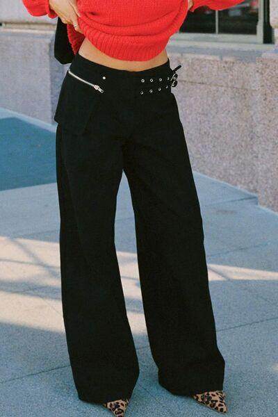Stylish Wide Leg Jeans with Pockets for Everyday Wear - Selvanelle
