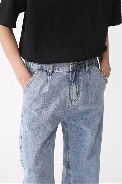 Mid Rise Baggy Jeans with Pockets for Comfortable Style - Selvanelle