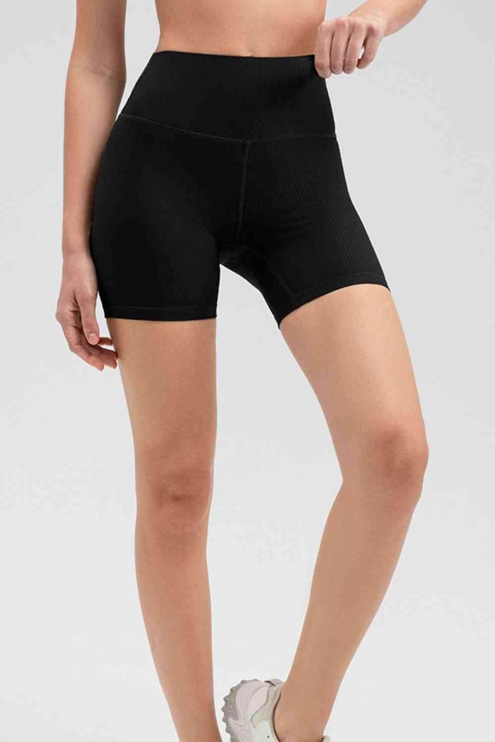 Wide Waistband Slim Fit Sports Shorts for Active Lifestyle - Selvanelle