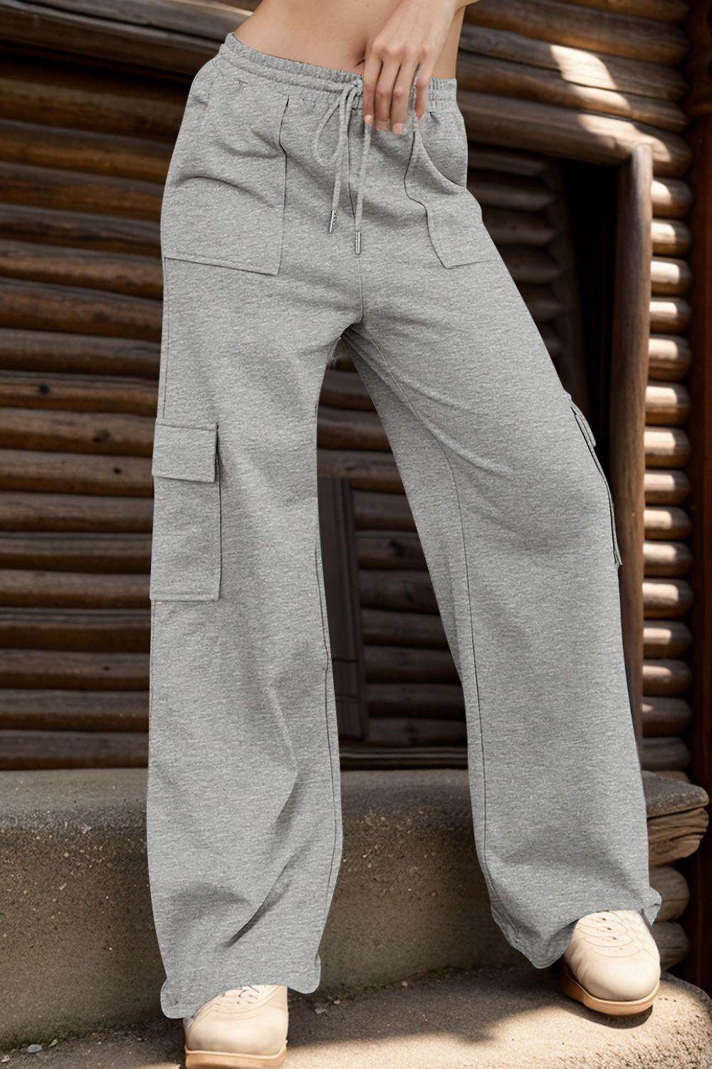 Drawstring Active Pants with Pockets for Comfort and Style - Selvanelle