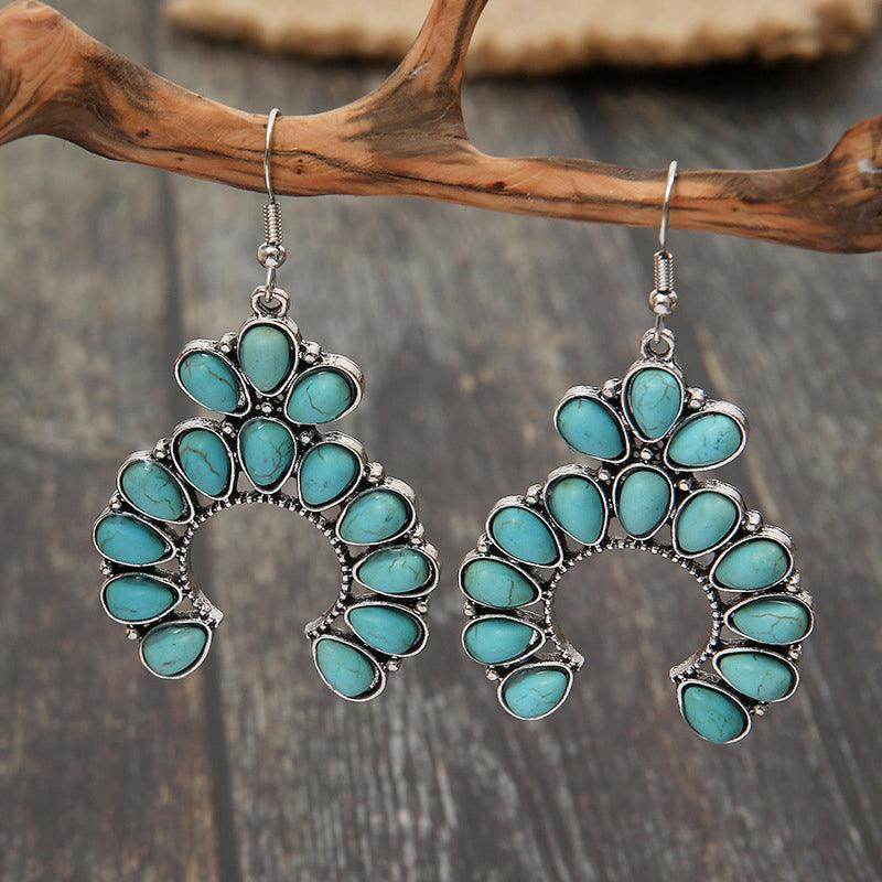 Stunning Artificial Turquoise Drop Earrings for Women - Selvanelle