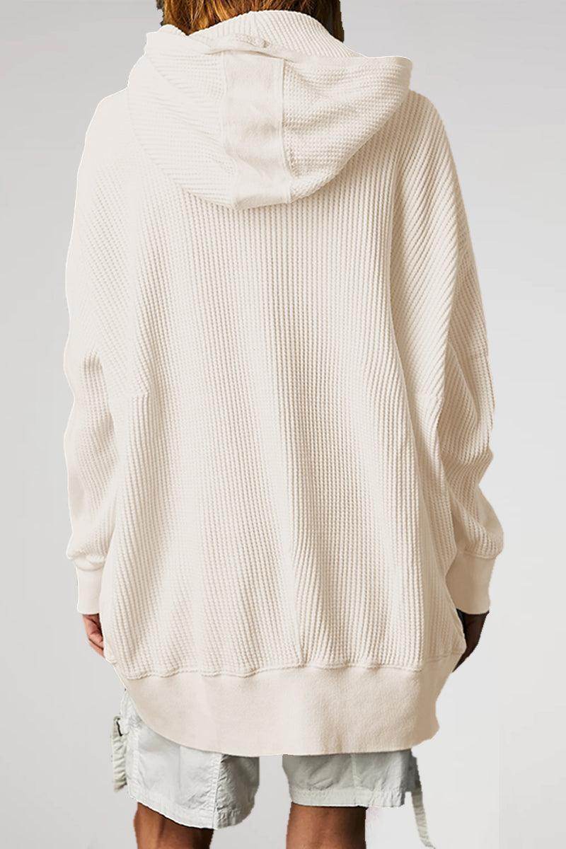 Zip-Up Long Sleeve Jacket with Hood and Pockets for Comfort - Selvanelle