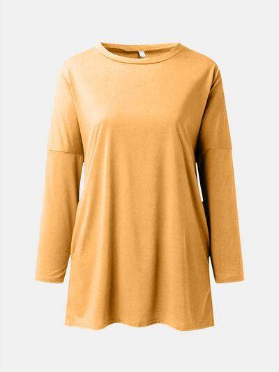 Full Size Round Neck Long Sleeve T-Shirt for Women - Selvanelle