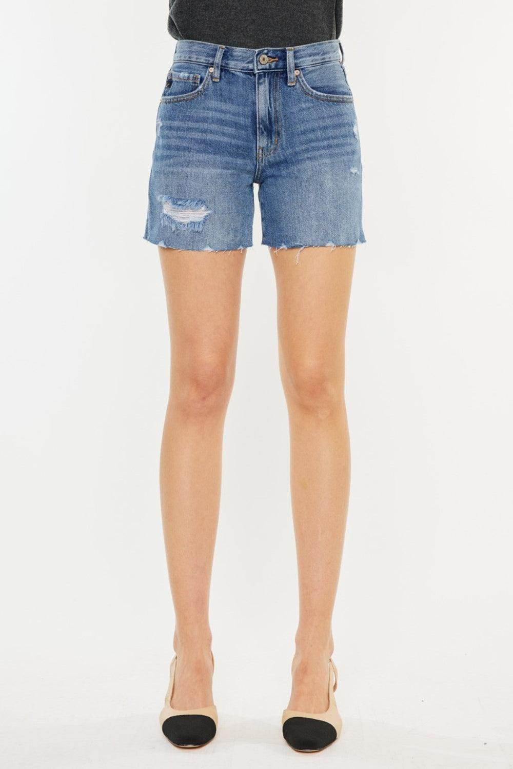 Kancan Distressed High Waist Denim Shorts for Women - Selvanelle