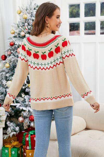 Angel Wings Graphic Round Neck Long Sleeve Sweater for Women - Selvanelle