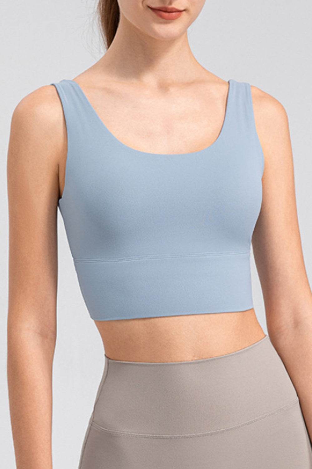 Scoop Neck Wide Strap Active Tank - Selvanelle