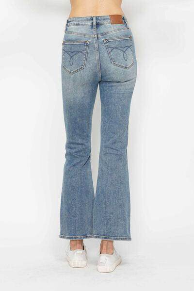 Judy Blue Full Size Tummy Control Back Embroidered Bootcut Jeans Plus Size - Selvanelle