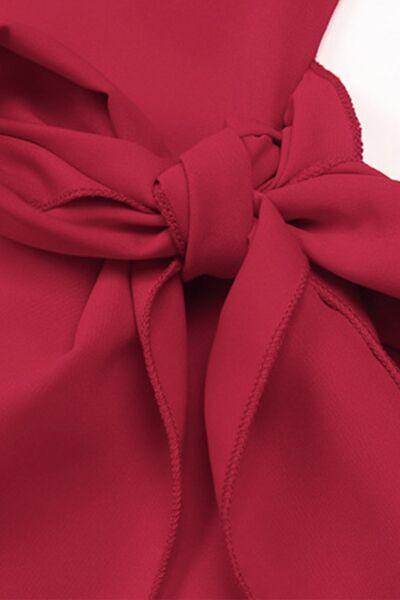 Perfee Tied Single Shoulder Short Sleeve Dress for Women - Selvanelle