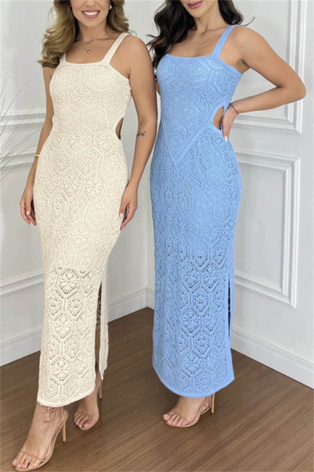 Cutout Side Slit Maxi Tank Dress - Selvanelle