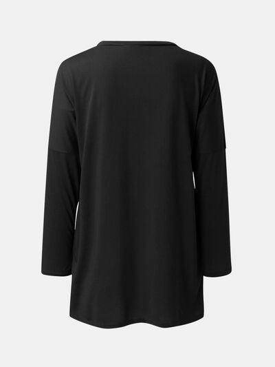 Full Size Round Neck Long Sleeve T-Shirt for Women - Selvanelle