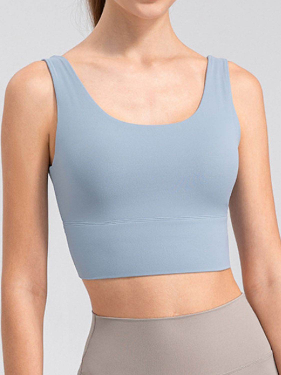 Scoop Neck Wide Strap Active Tank - Selvanelle