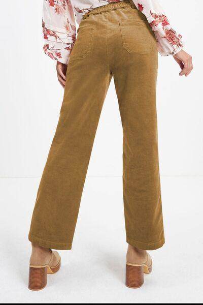 Half Elastic Waist Straight Pants for Comfortable Fit - Selvanelle