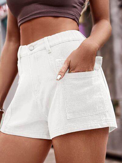 High Waist Denim Shorts with Pockets for Summer Style - Selvanelle