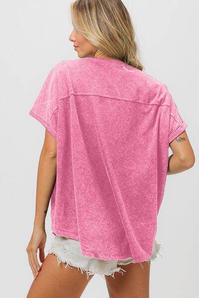 BiBi Sequin Baseball Short Sleeve T-Shirt for Women - Selvanelle