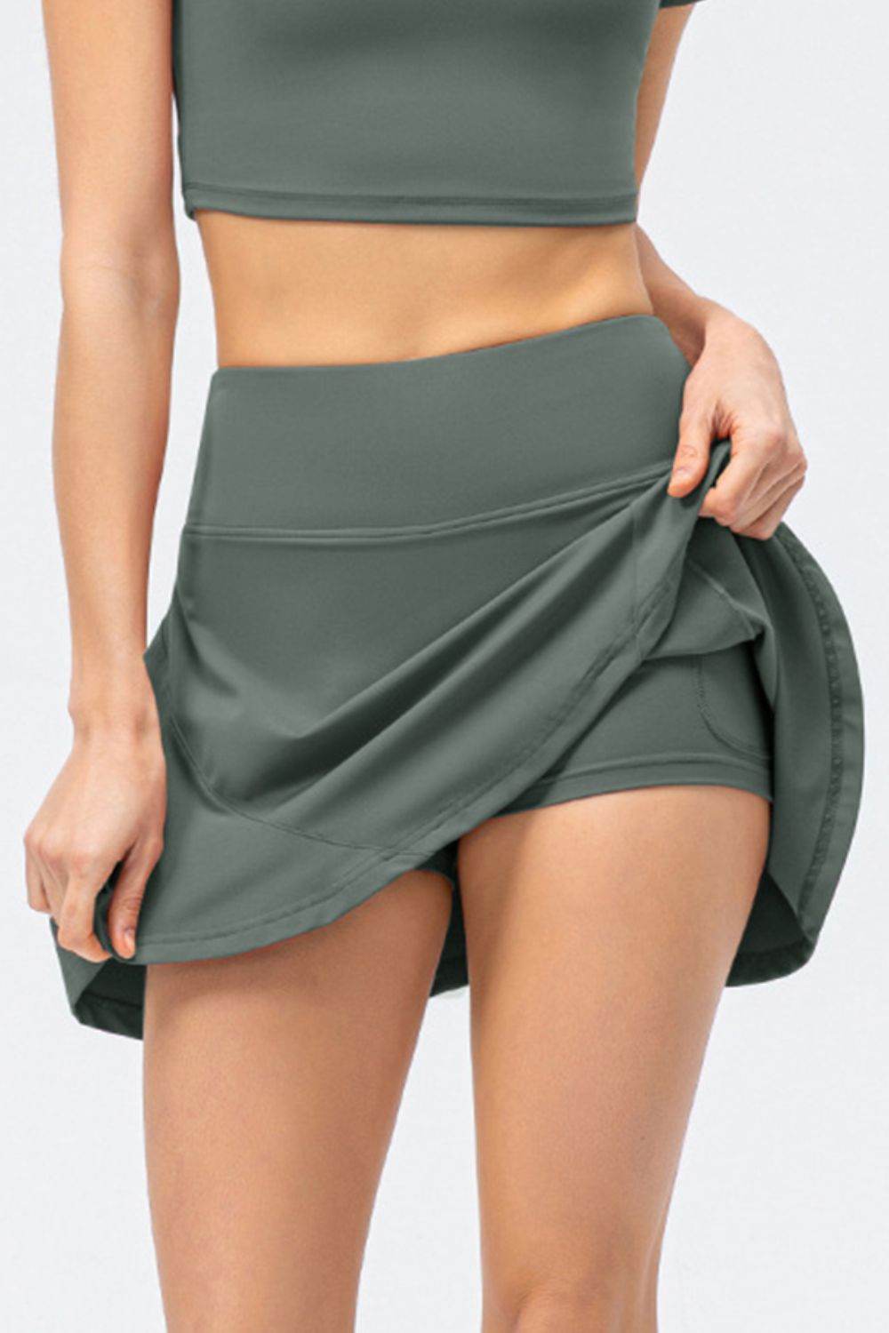 High Waist Wide Waistband Active Skirt - Selvanelle