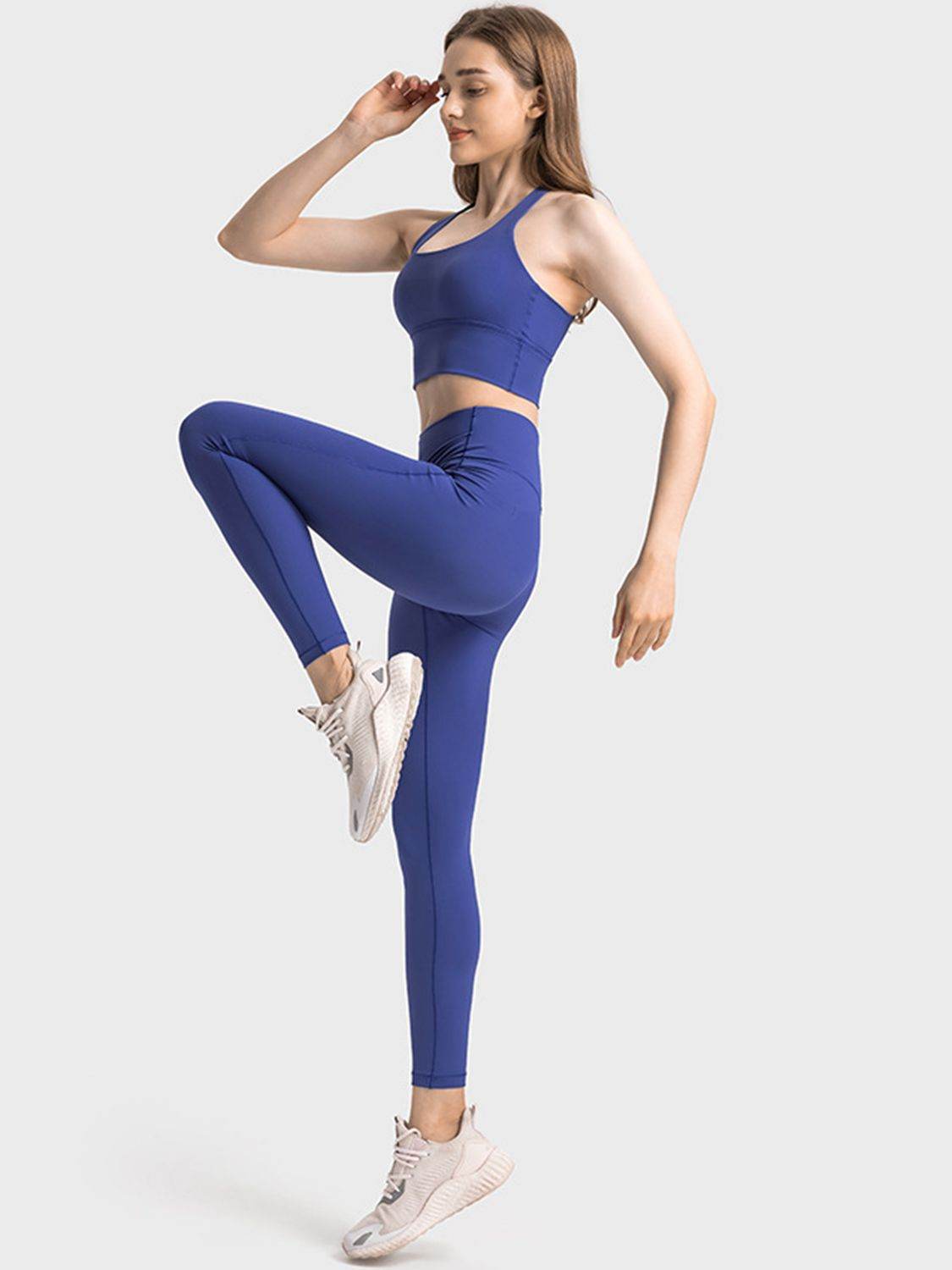 Millennia Scoop Neck Crisscross Straps Sports Bra - Selvanelle