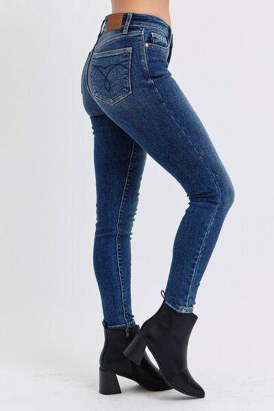 Judy Blue Full Size Run Mid-Rise Waist Skinny Jeans - Selvanelle