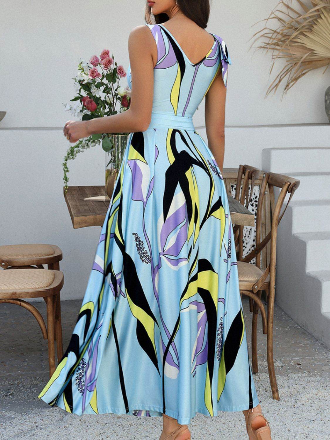 Devine Printed Sleeveless Maxi Dress - Selvanelle