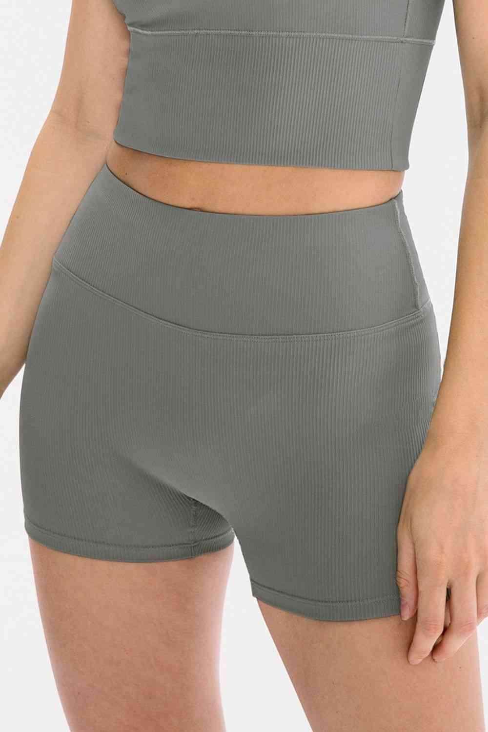 Slim Fit Wide Waistband Sports Shorts for Active Lifestyle - Selvanelle