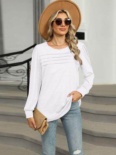 Round Neck Long Sleeve T-Shirt for Women in Various Sizes - Selvanelle