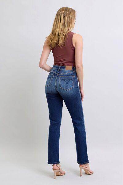 Judy Blue Full Size Washed Straight Leg Jeans with Pockets - Selvanelle