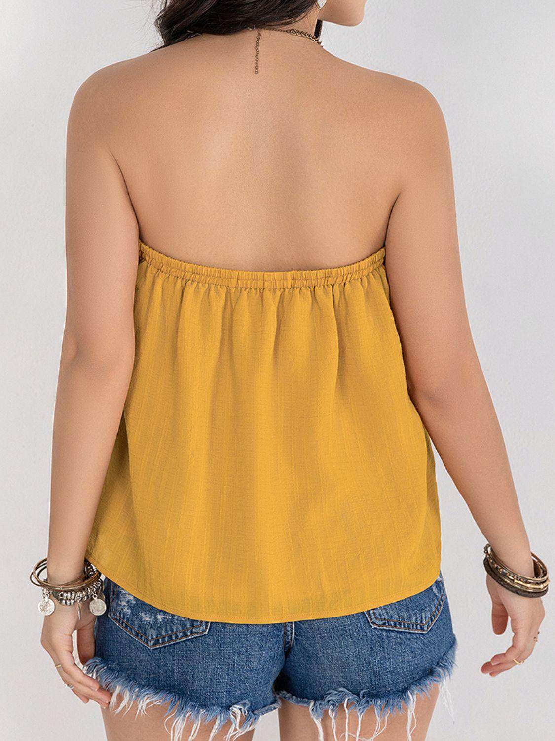 Embroidered Tube Sleeveless Top for Stylish Summer Wear - Selvanelle