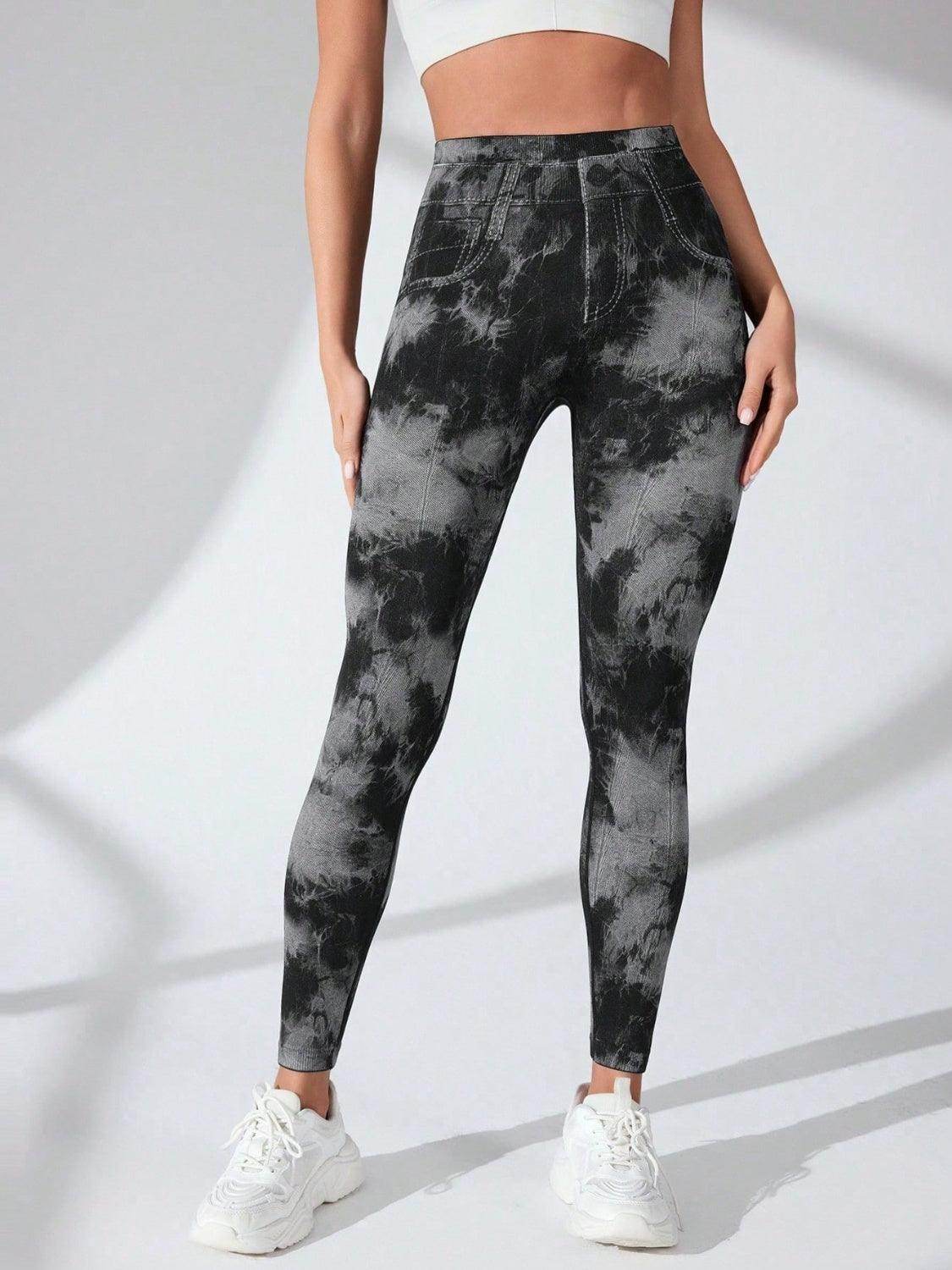 Tie-Dye High Waist Active Leggings with Pockets for Comfort - Selvanelle