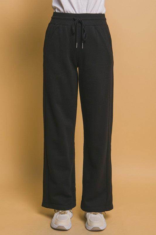 Love Tree Drawstring Wide Leg Sweatpants With Pockets - Selvanelle