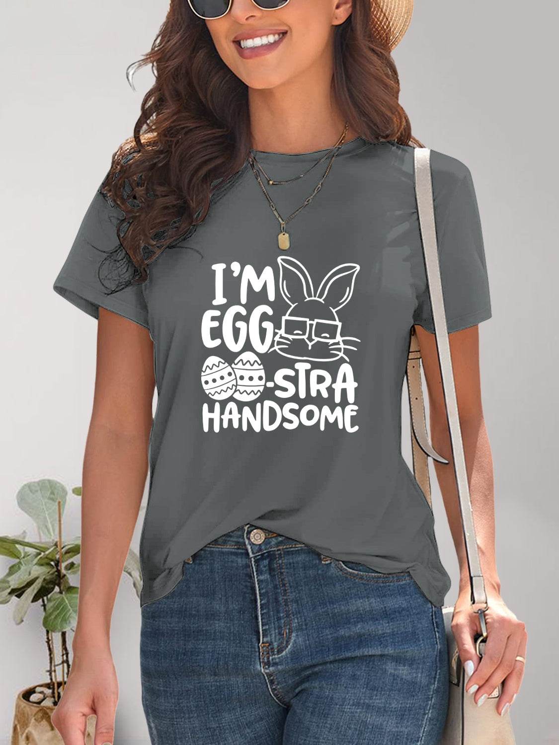 Graphic Round Neck Short Sleeve T-Shirt - Selvanelle