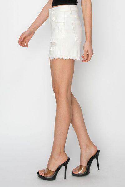 RISEN High Waist Ripped Denim Shorts for Summer Style - Selvanelle
