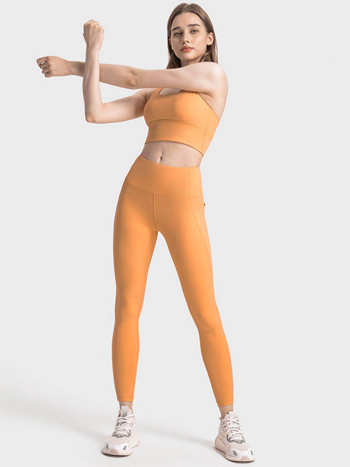 Millennia Scoop Neck Crisscross Straps Sports Bra - Selvanelle