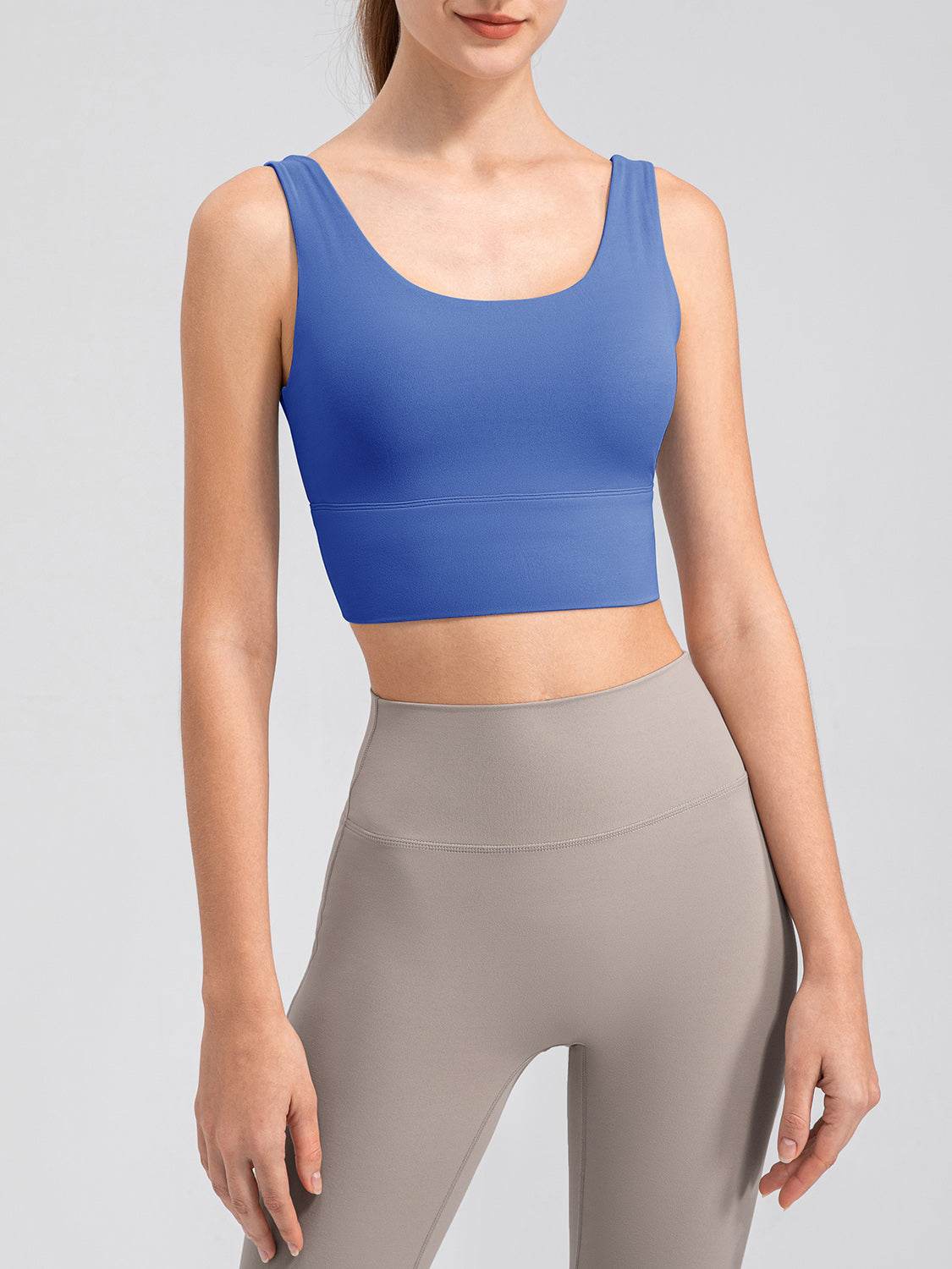 Scoop Neck Wide Strap Active Tank - Selvanelle