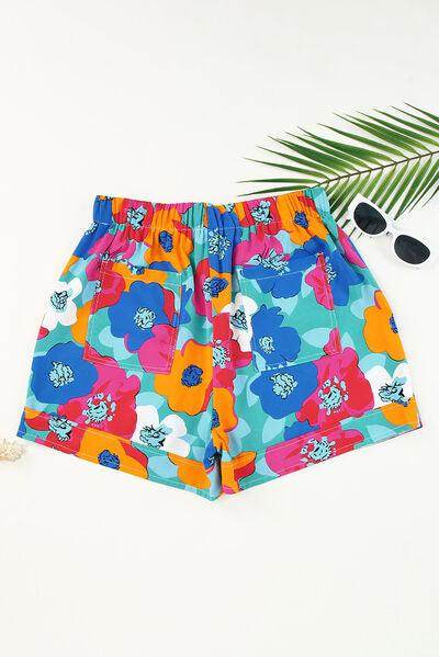 Stylish Drawstring Printed High Waist Shorts for Women - Selvanelle